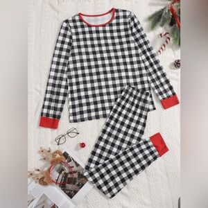 NWOT Gingham Contrast Binding PJ Set